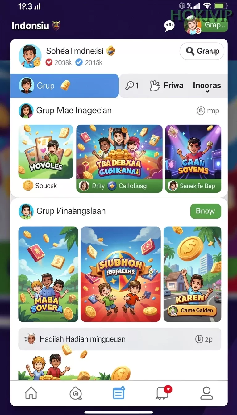 Cuplikan layar DULTOGEL — menu navigasi